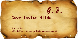 Gavrilovits Hilda névjegykártya